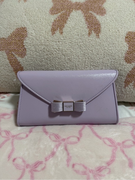 kate spade Handbags - kate spade New York Lavender Bow Envelope Clutch with crossbody chain